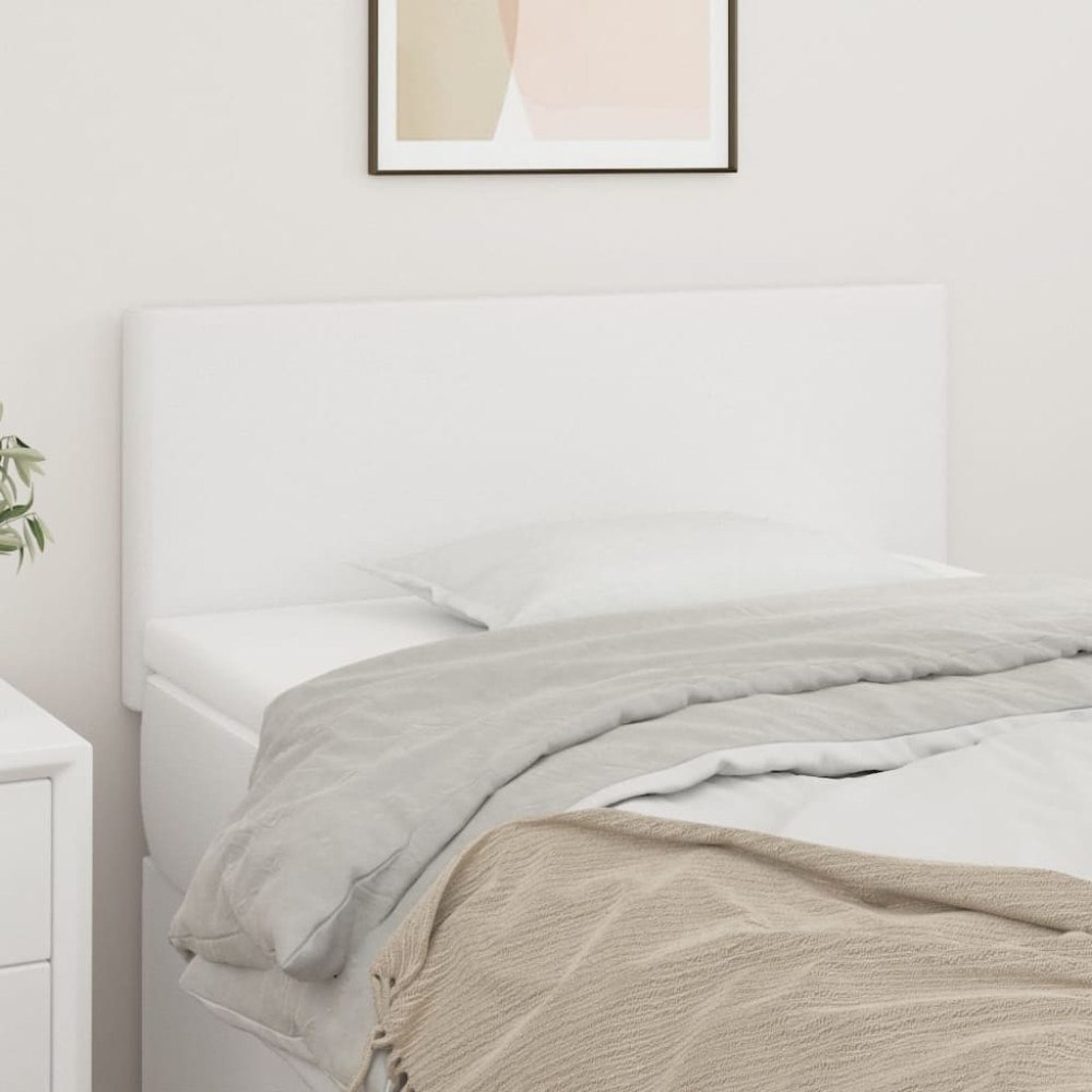vidaXL Sänggavel vit 100 x 5 x 78/88 cm konstläder