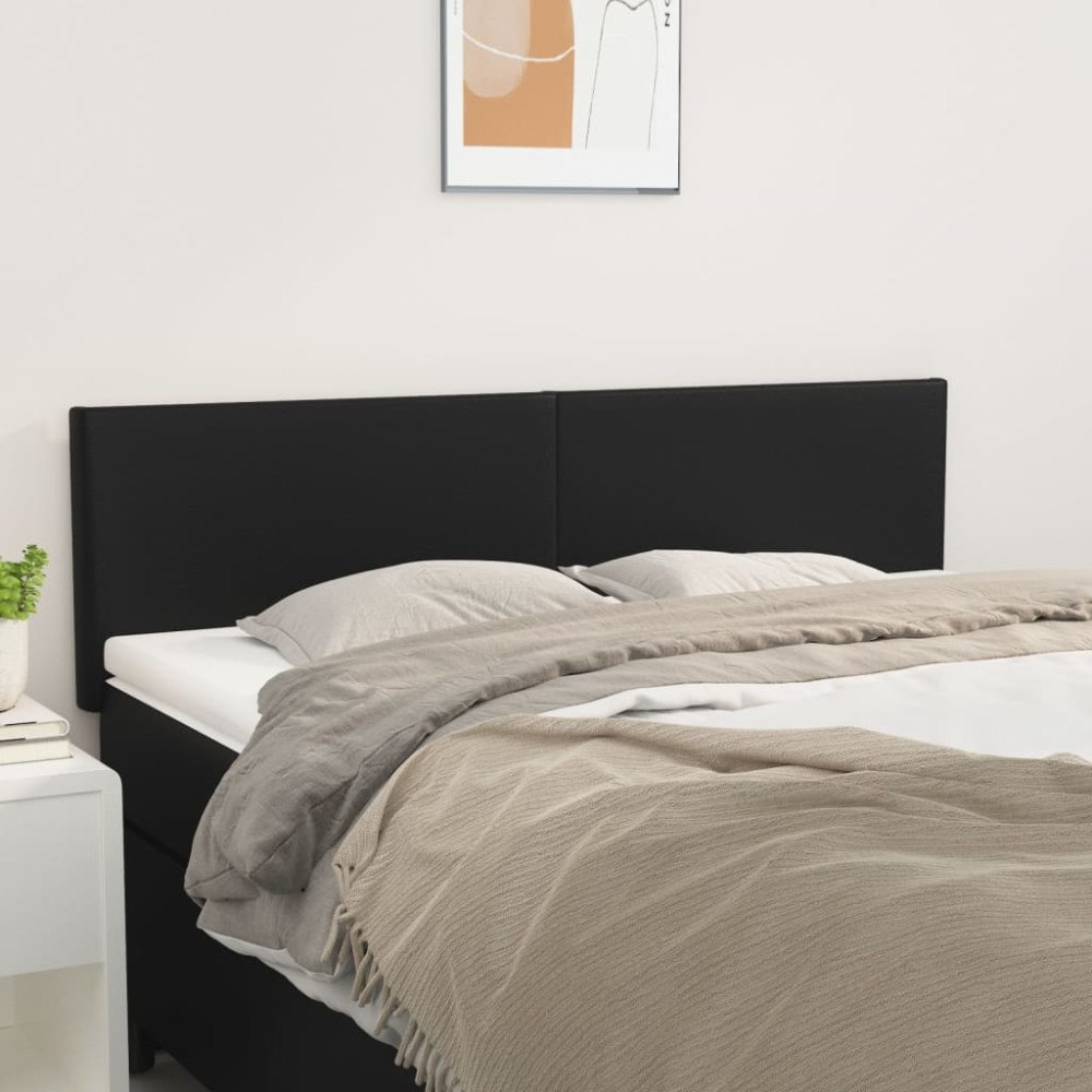 vidaXL Sänggavlar svart 144x5x78/88 cm konstläder