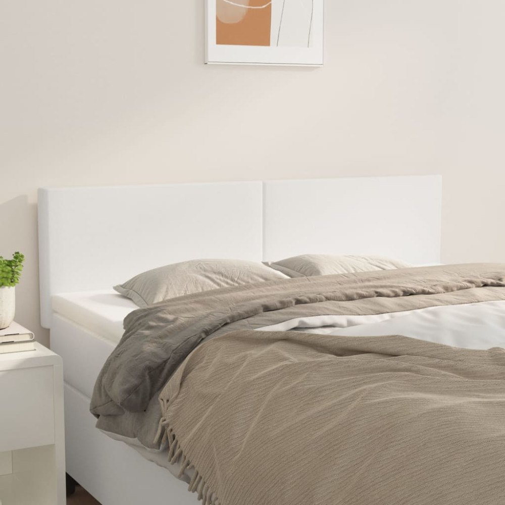 vidaXL Sänggavlar vit 144x5x78/88 cm konstläder
