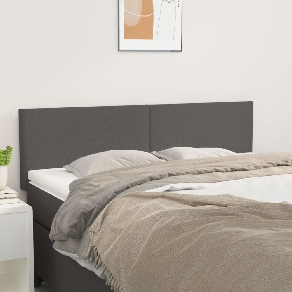 vidaXL Sänggavlar grå 144x5x78/88 cm konstläder