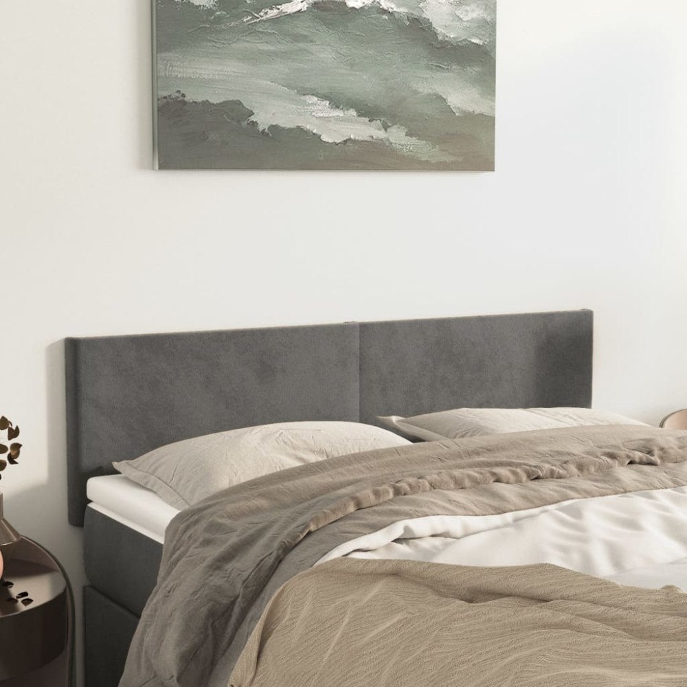 vidaXL Sänggavlar mörkgrå 144x5x78/88 cm sammet
