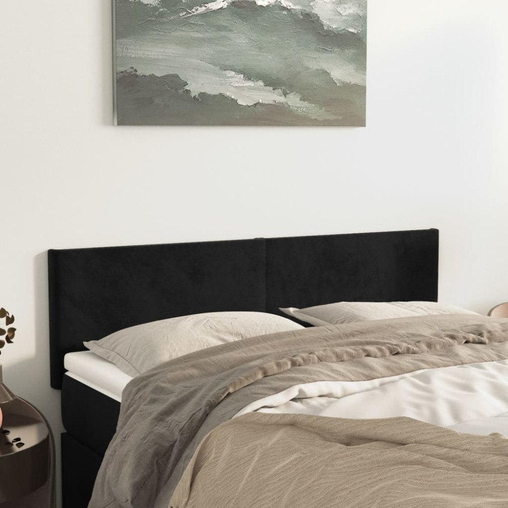 vidaXL Sänggavlar svart 144x5x78/88 cm sammet