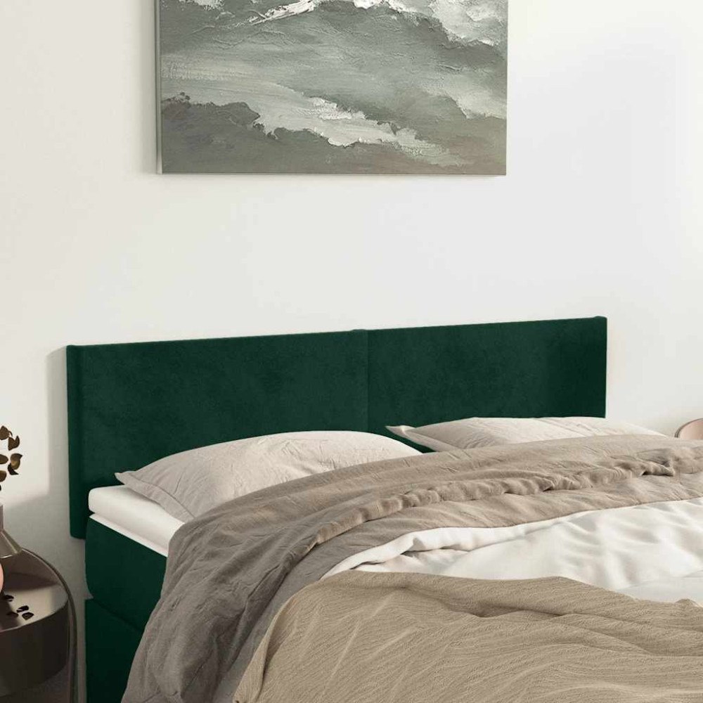 vidaXL Sänggavlar mörkgrön 144x5x78/88 cm sammet