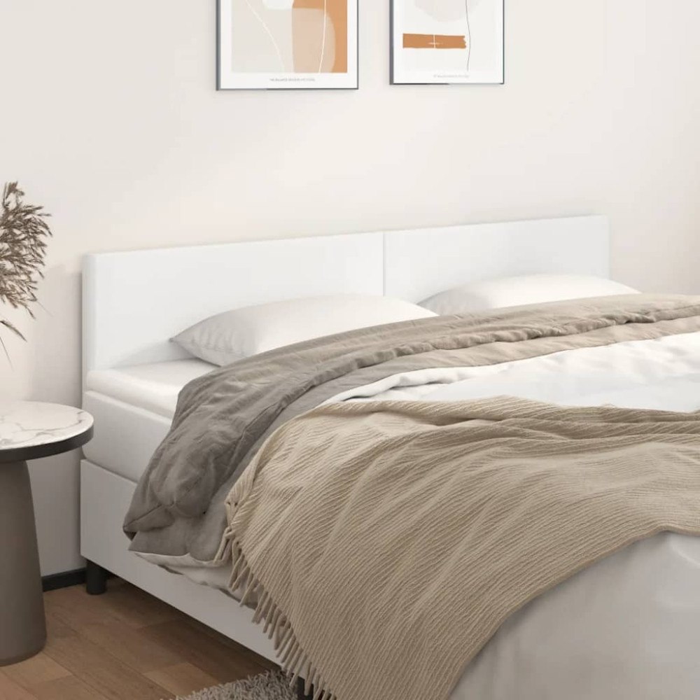 vidaXL Sänggavlar vit 160x5x78/88 cm konstläder