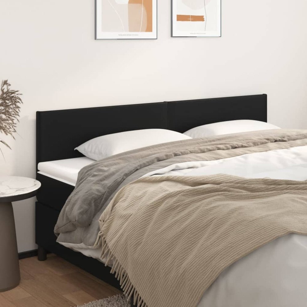 vidaXL Sänggavlar svart 180x5x78/88 cm konstläder