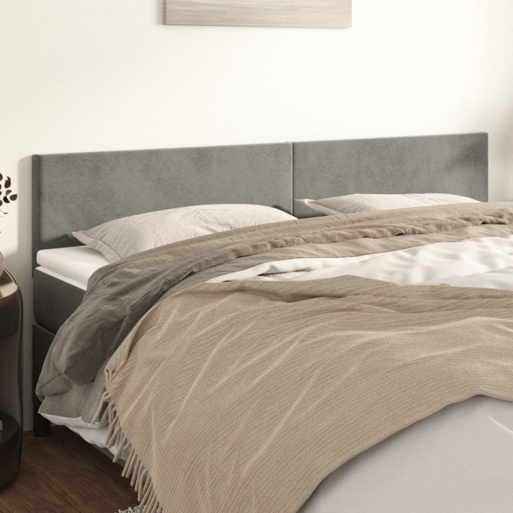 vidaXL Sänggavlar ljusgrå 180x5x78/88 cm sammet
