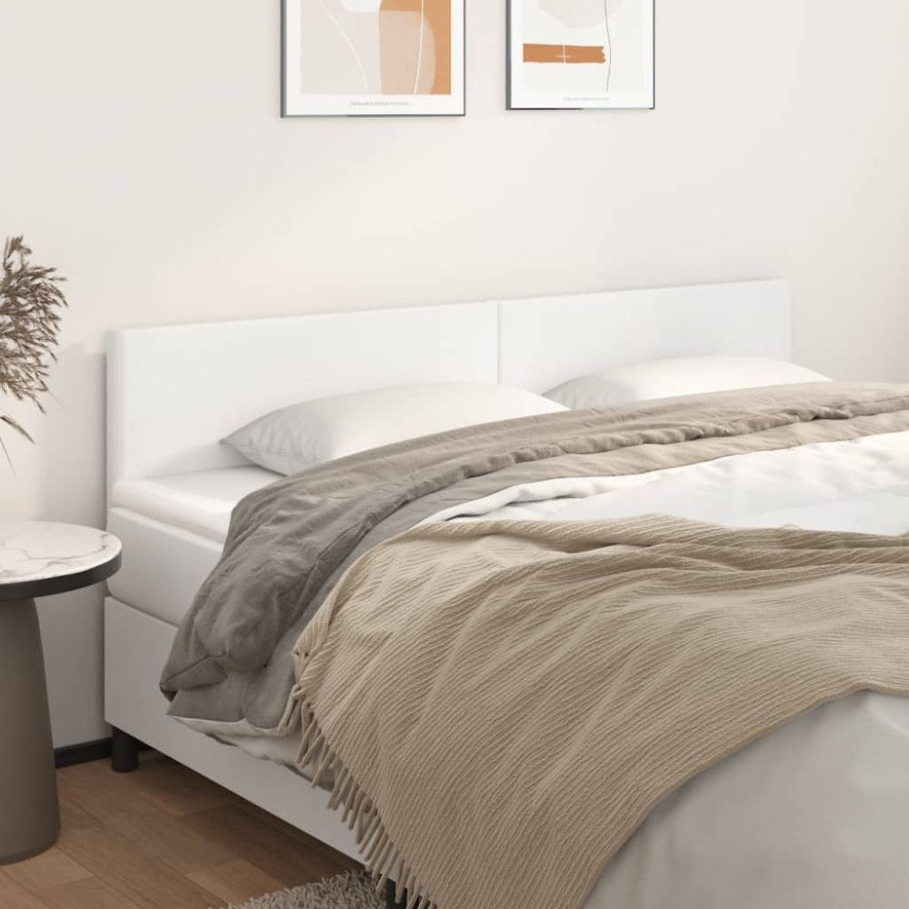 vidaXL Sänggavlar vit 200x5x78/88 cm konstläder