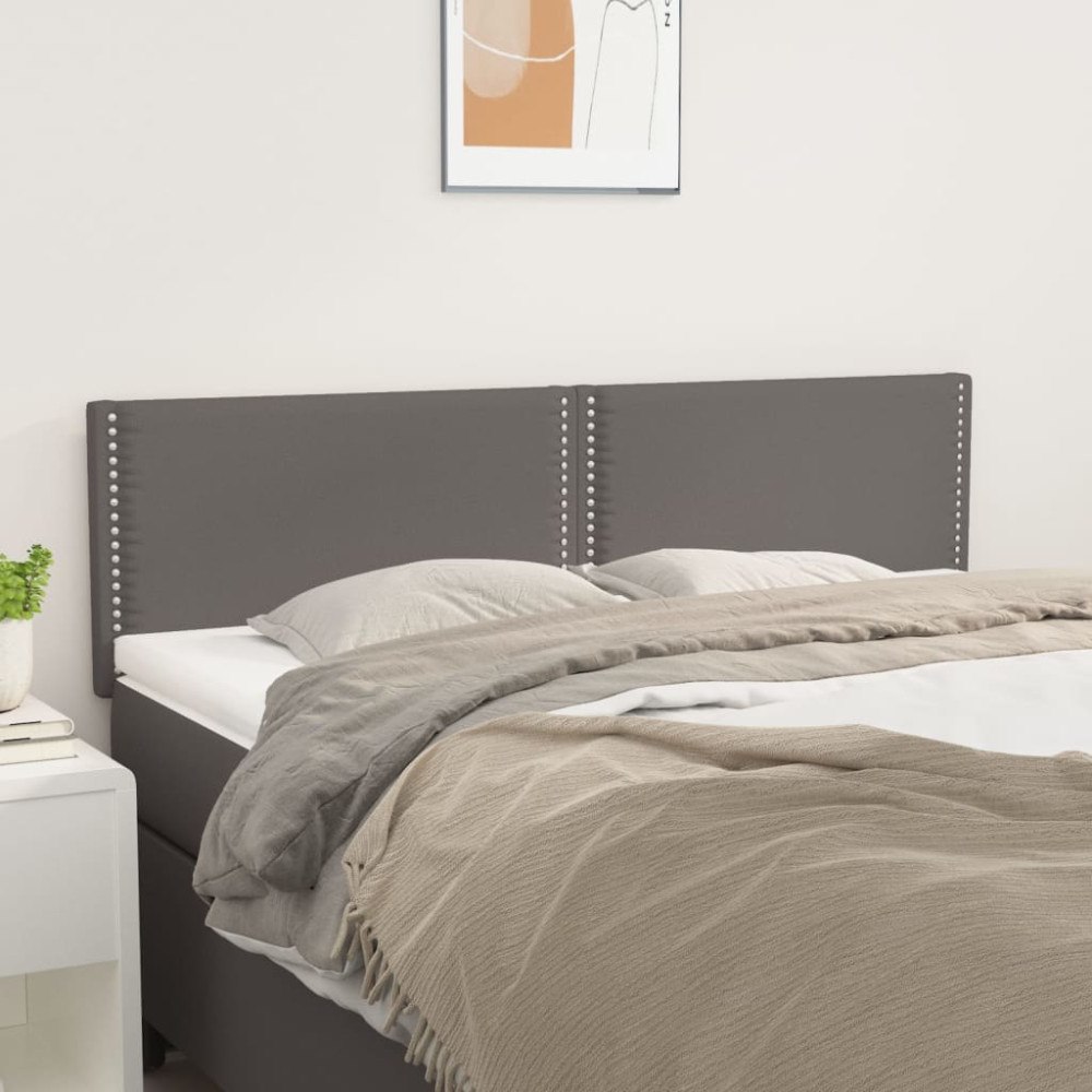 vidaXL Sänggavlar grå 144x5x78/88 cm konstläder