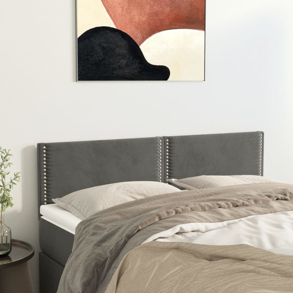 vidaXL Sänggavlar mörkgrå 144x5x78/88 cm sammet