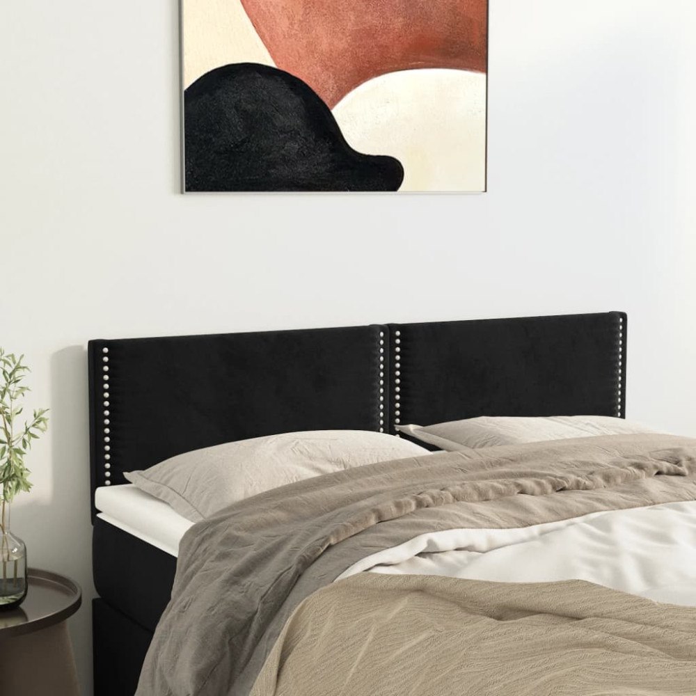 vidaXL Sänggavlar svart 144x5x78/88 cm sammet