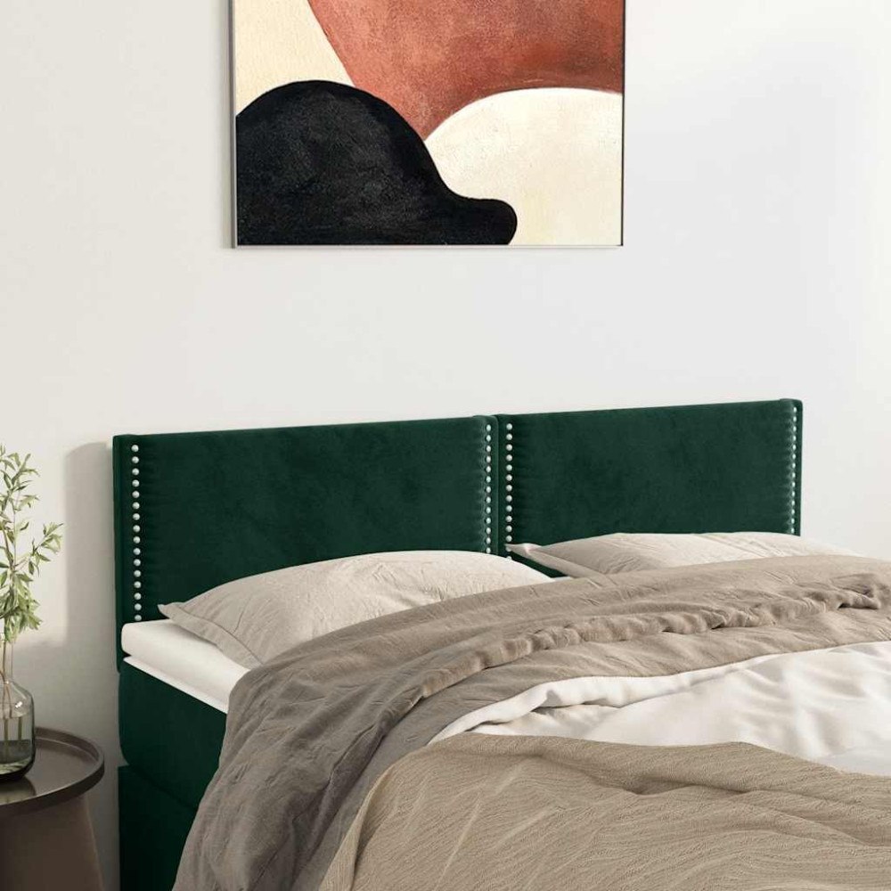 vidaXL Sänggavlar mörkgrön 144x5x78/88 cm sammet