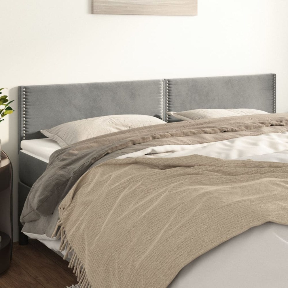 vidaXL Sänggavlar ljusgrå 160x5x78/88 cm sammet