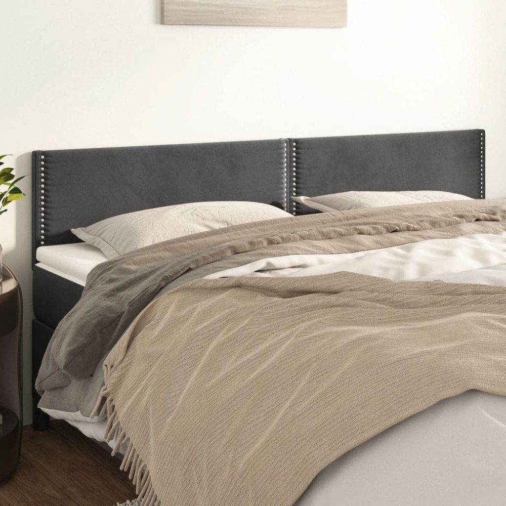 vidaXL Sänggavlar mörkgrå 160x5x78/88 cm sammet