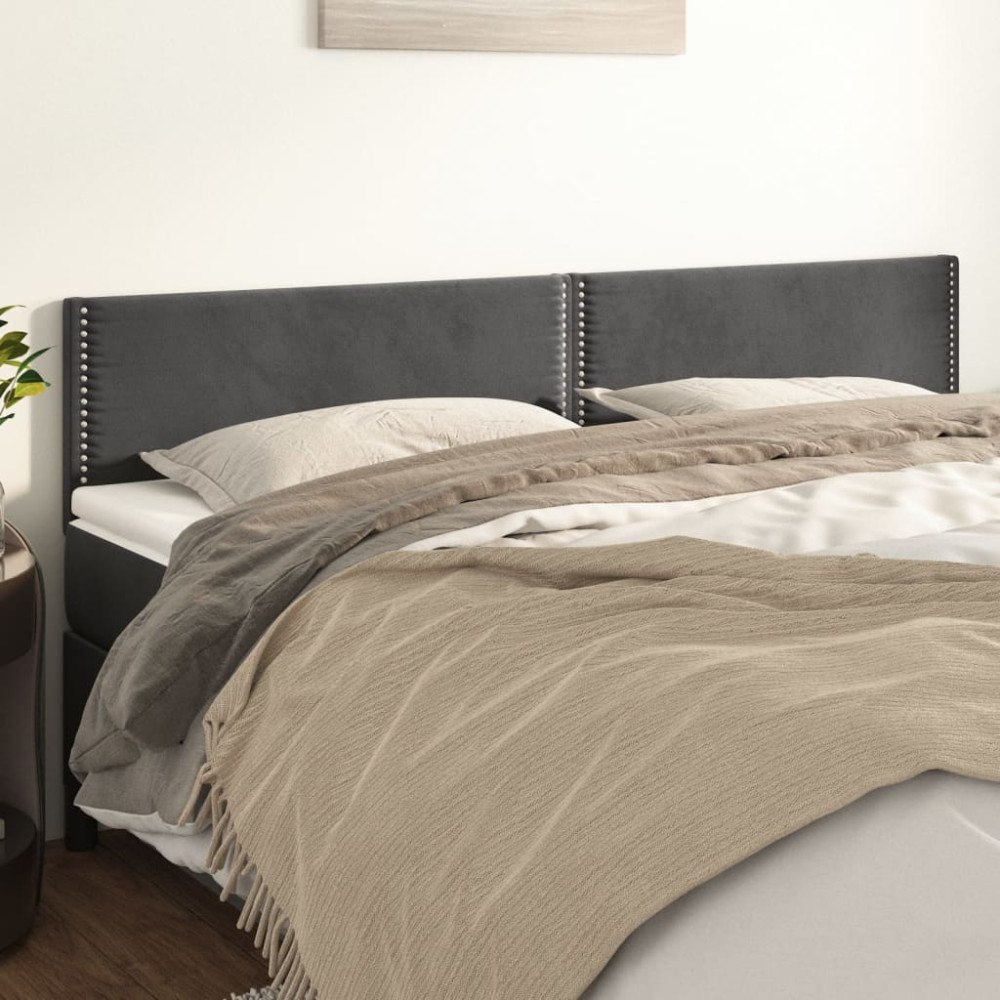 vidaXL Sänggavlar mörkgrå 180x5x78/88 cm sammet