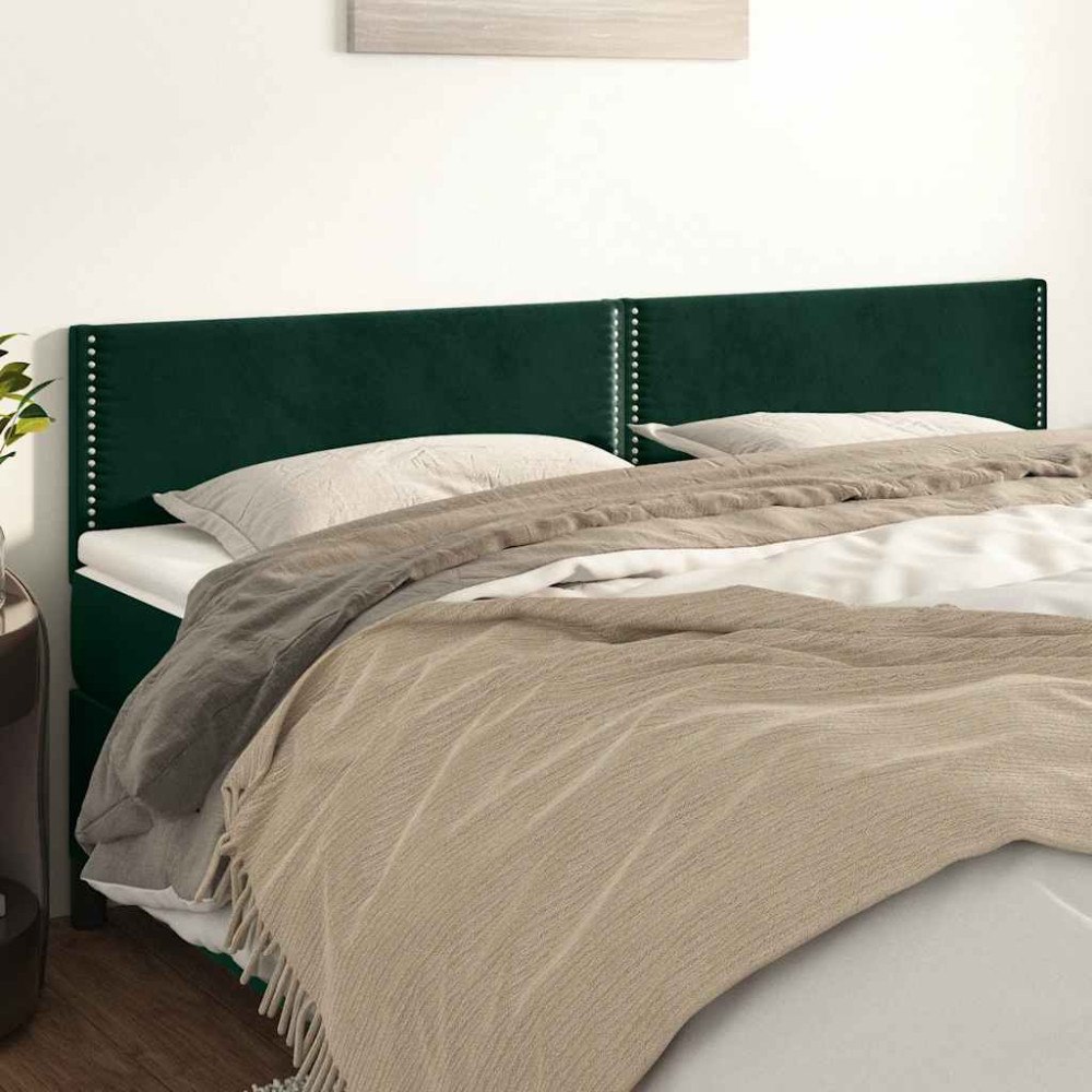 vidaXL Sänggavlar mörkgrön 180x5x78/88 cm sammet