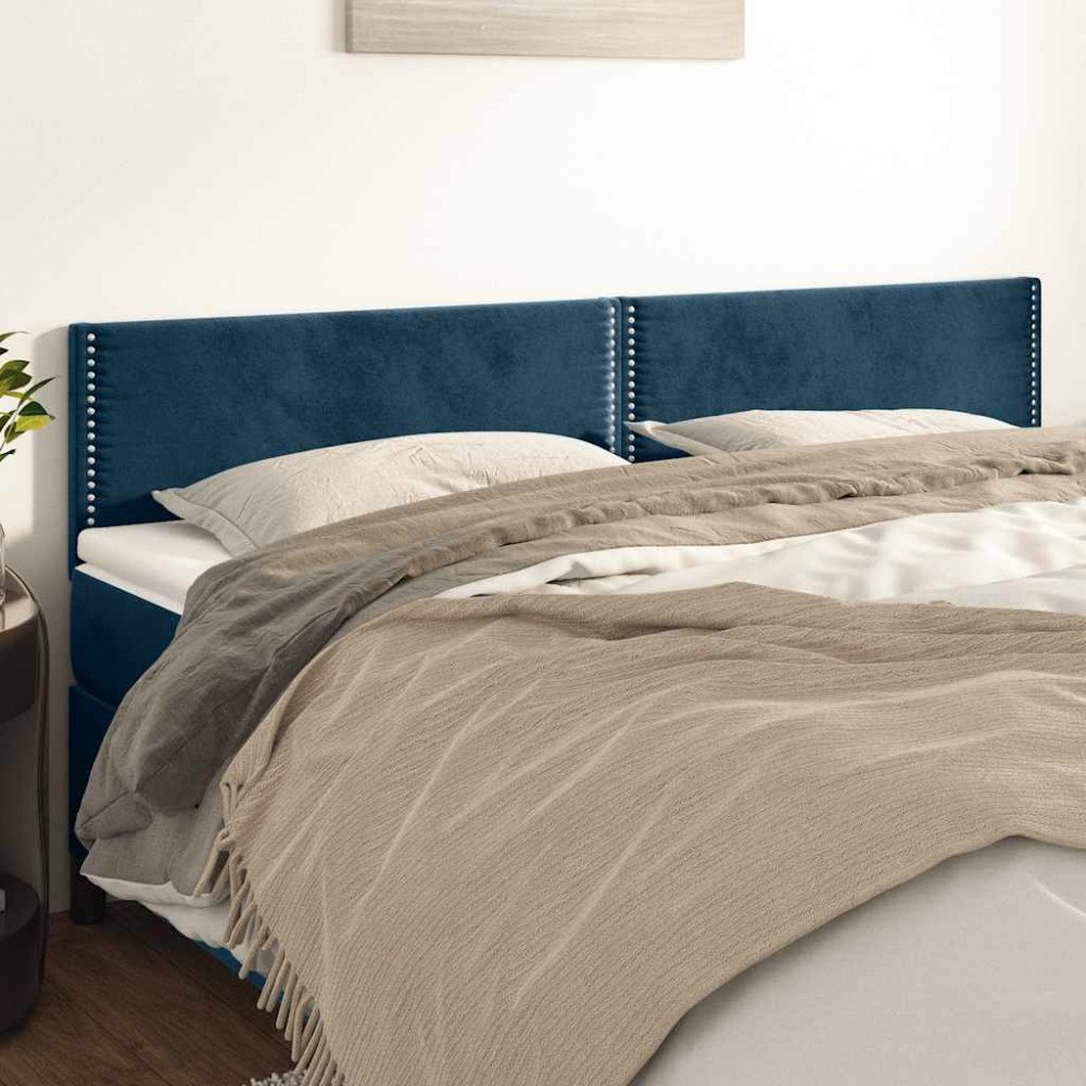 vidaXL Sänggavlar mörkblå 180x5x78/88 cm sammet