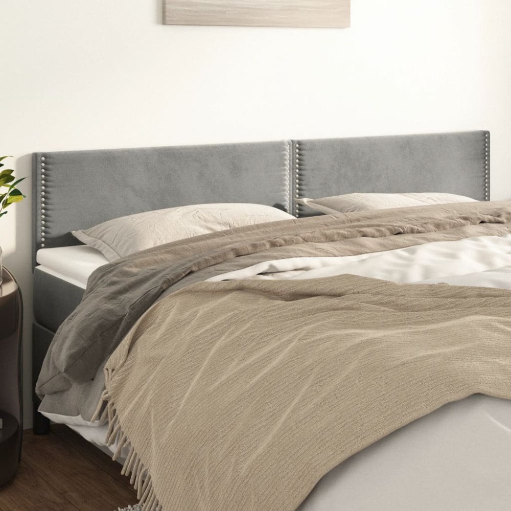 vidaXL Sänggavlar ljusgrå 200x5x78/88 cm sammet