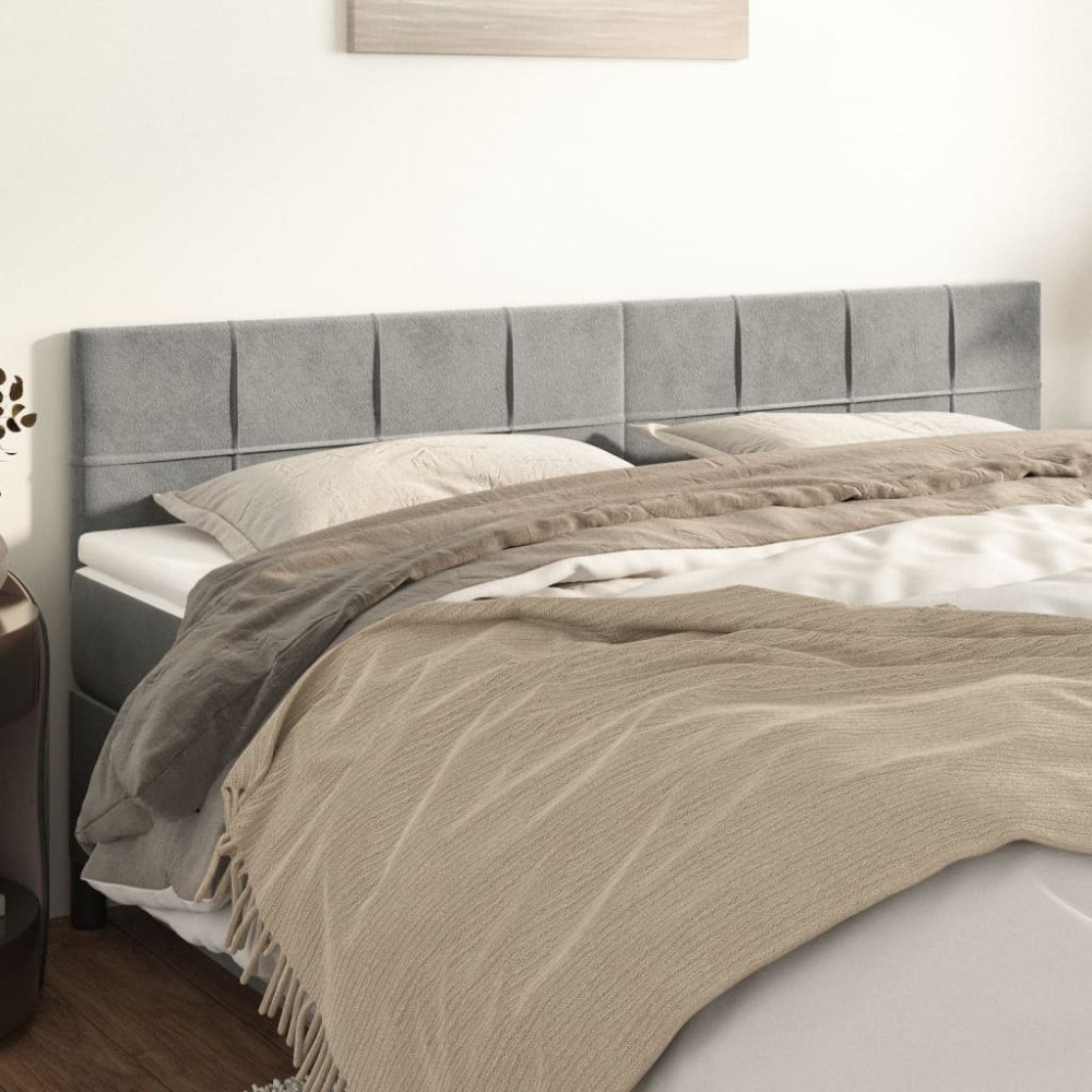 vidaXL Sänggavlar ljusgrå 160x5x78/88 cm sammet
