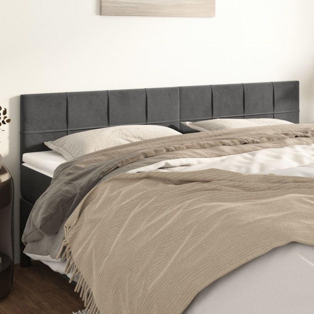 vidaXL Sänggavlar mörkgrå 160x5x78/88 cm sammet