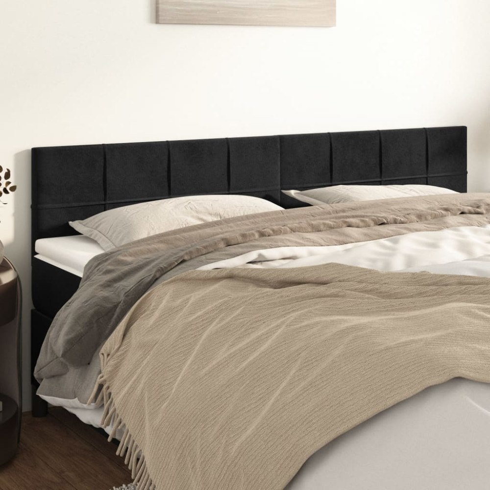 vidaXL Sänggavlar svart 180x5x78/88 cm sammet