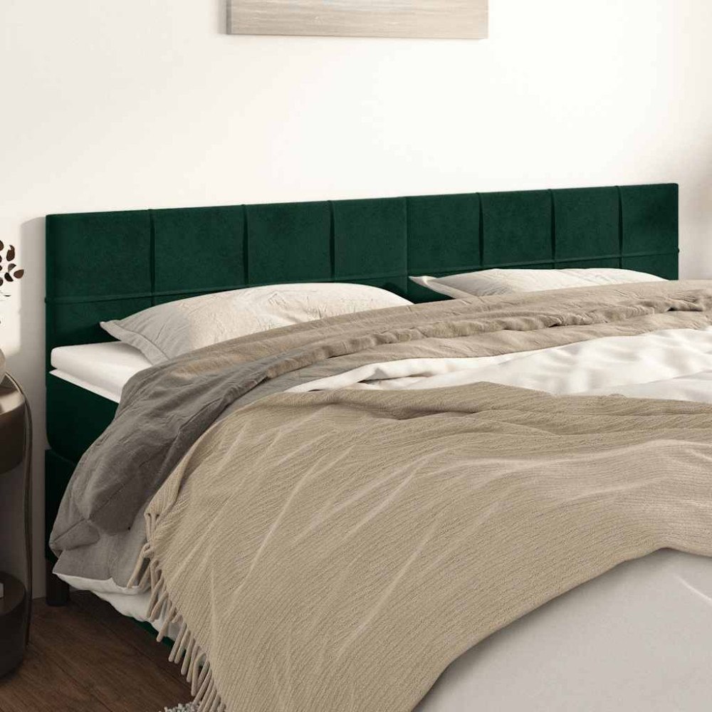 vidaXL Sänggavlar mörkgrön 180x5x78/88 cm sammet