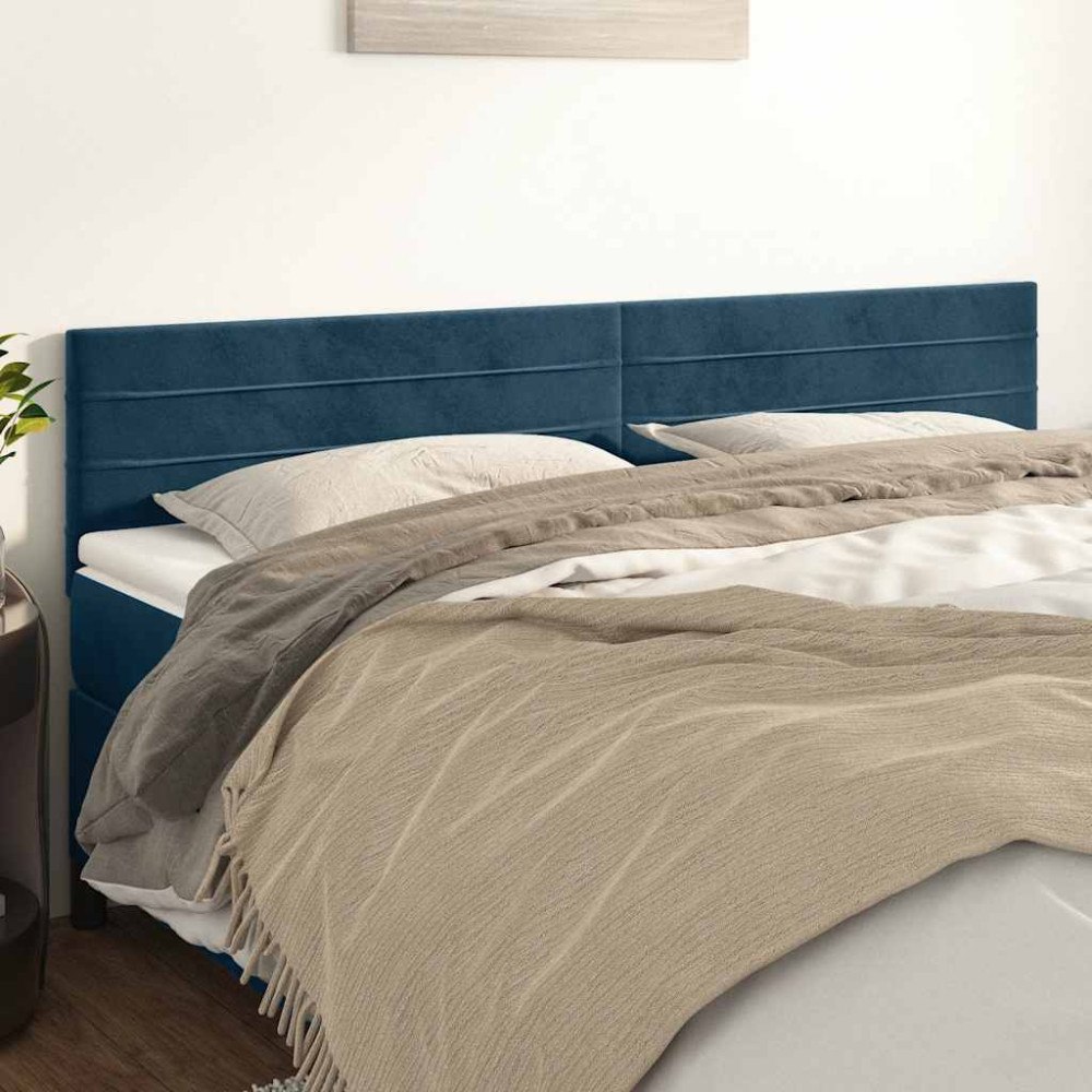 vidaXL Sänggavlar mörkblå 160x5x78/88 cm sammet