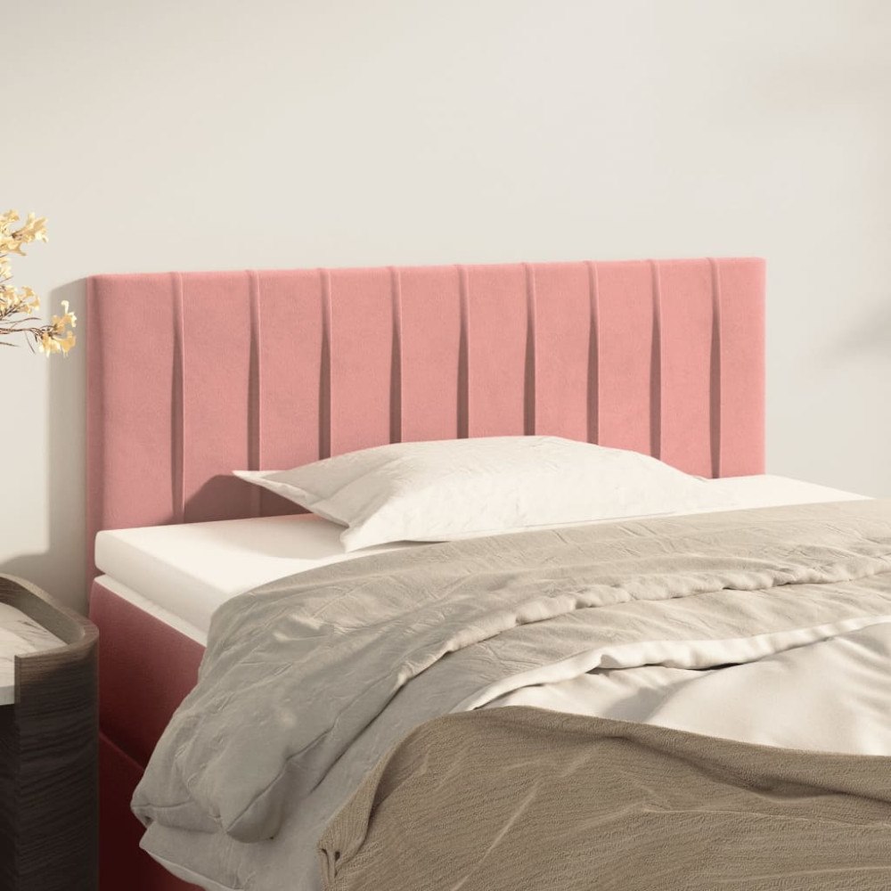 vidaXL Sänggavel rosa 80x5x78/88 cm sammet
