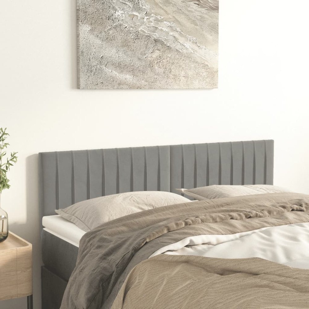 vidaXL Sänggavlar ljusgrå 144x5x78/88 cm sammet