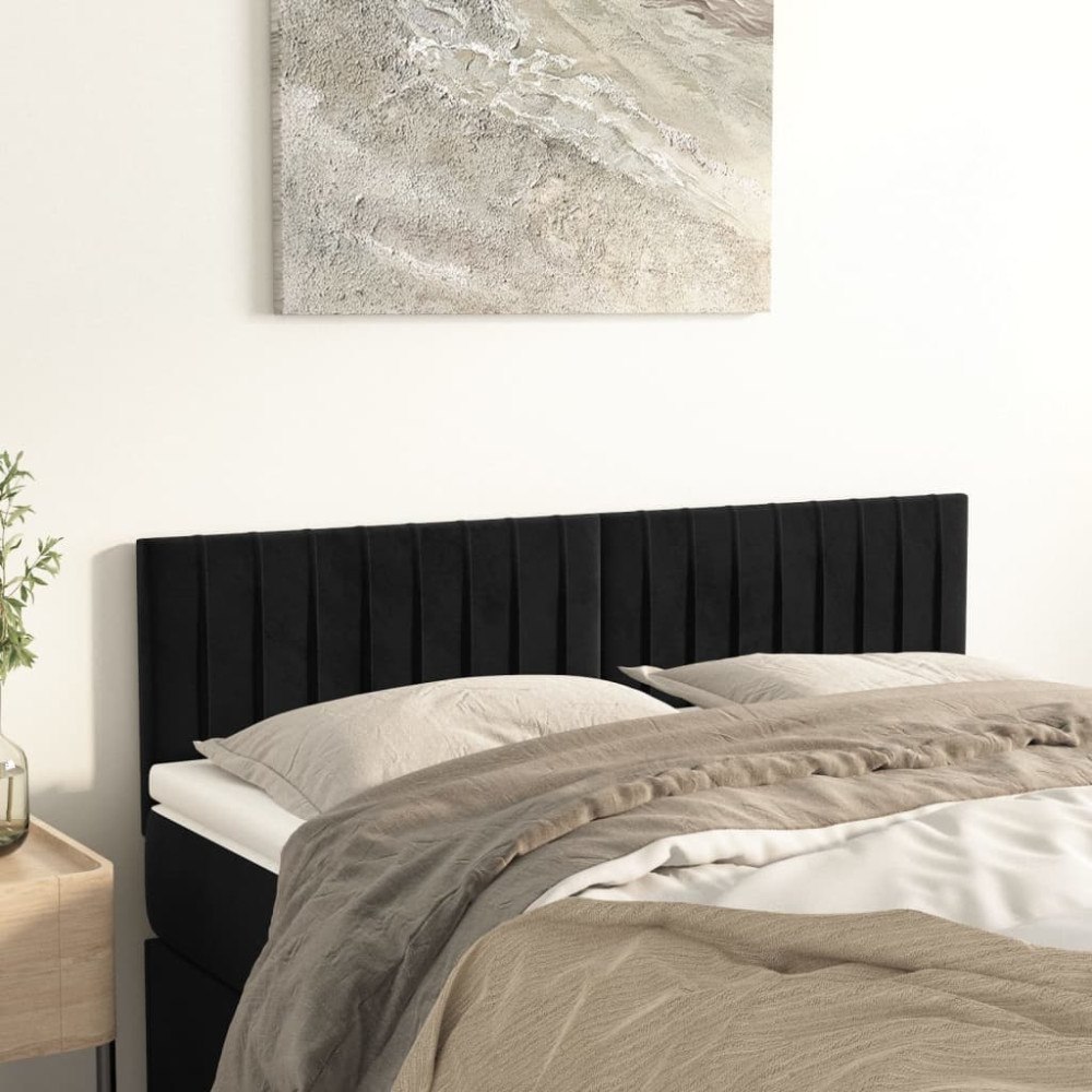 vidaXL Sänggavlar svart 144x5x78/88 cm sammet