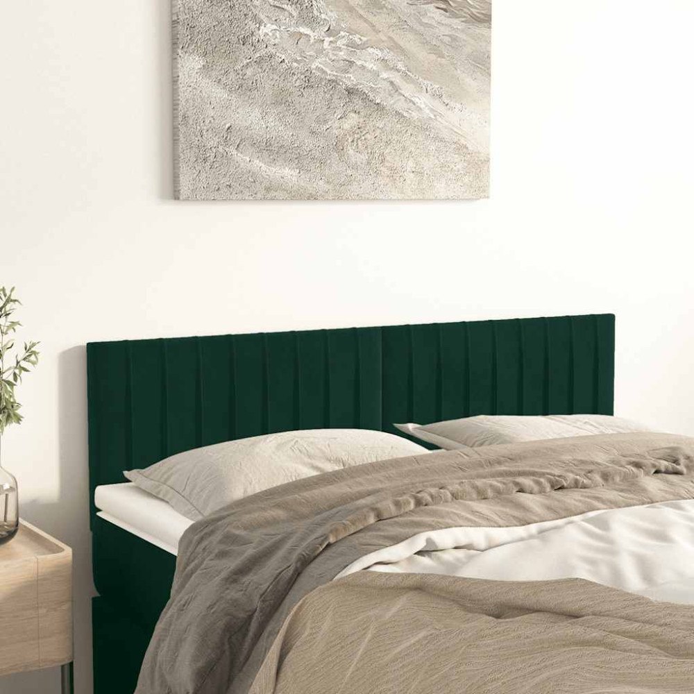vidaXL Sänggavlar mörkgrön 144x5x78/88 cm sammet