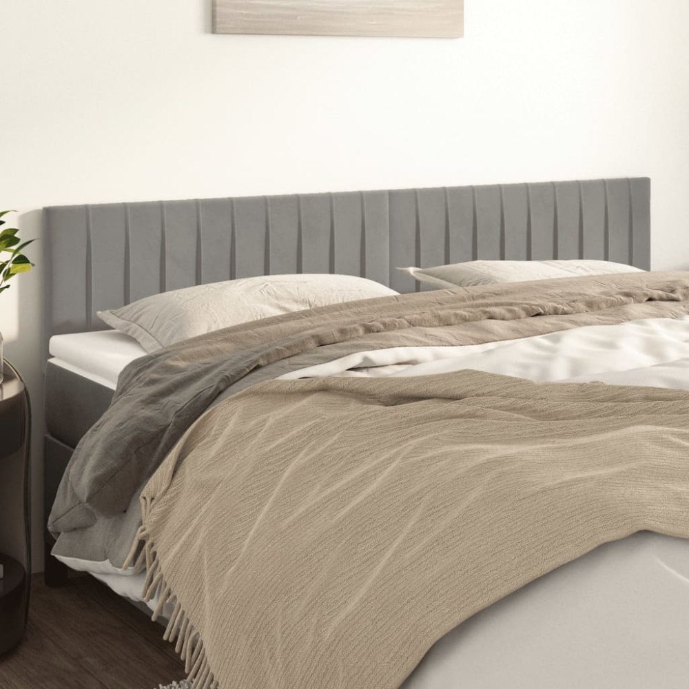 vidaXL Sänggavlar ljusgrå 160x5x78/88 cm sammet