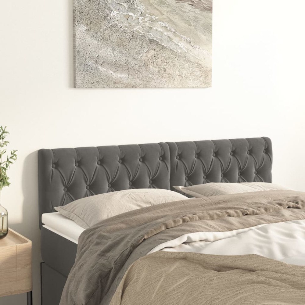 vidaXL Sänggavlar mörkgrå 160x7x78/88 cm sammet