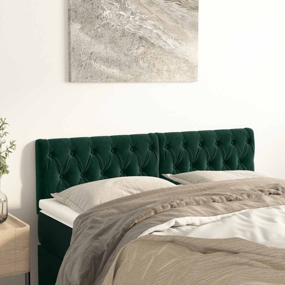 vidaXL Sänggavlar mörkgrön 160x7x78/88 cm sammet