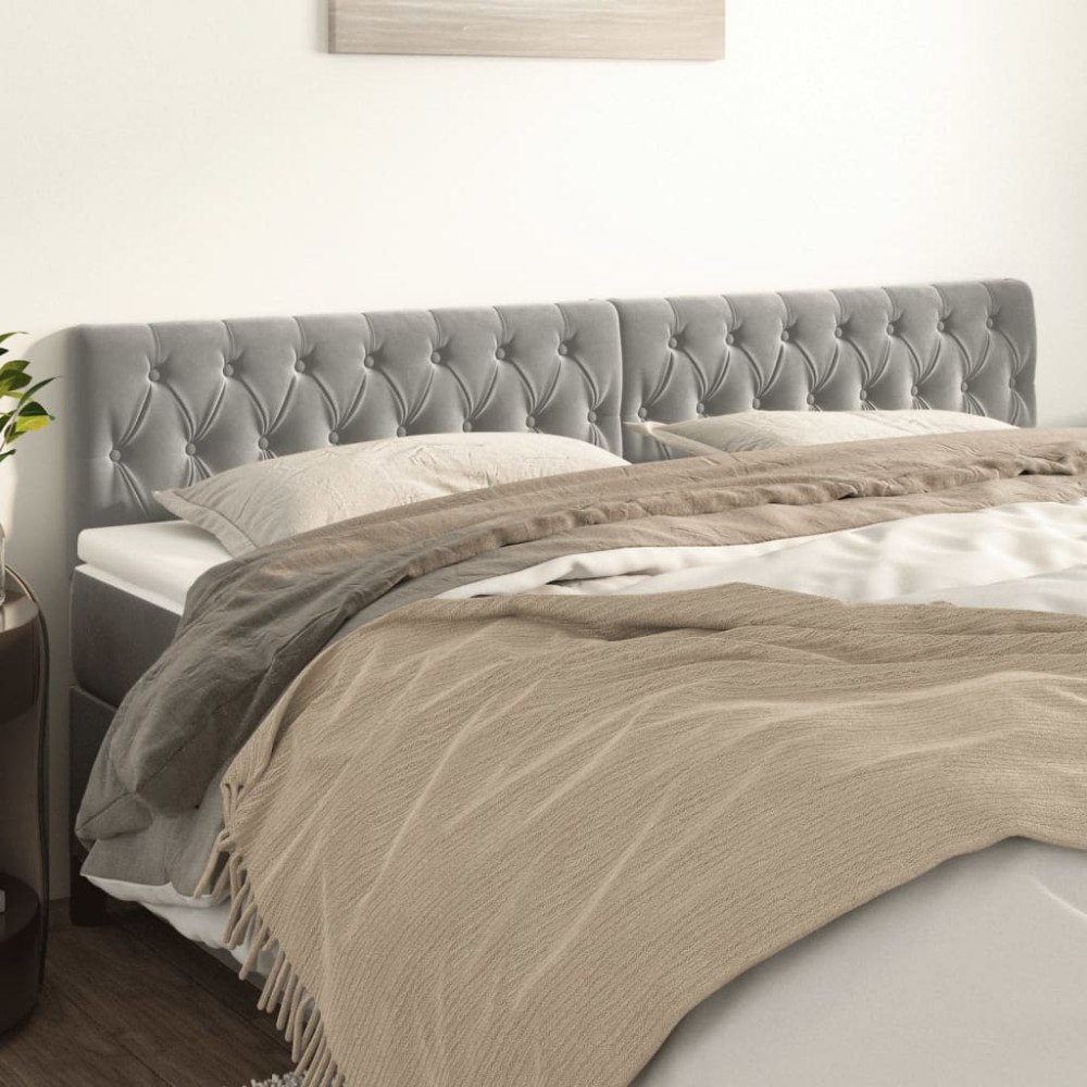 vidaXL Sänggavlar ljusgrå 180x7x78/88 cm sammet