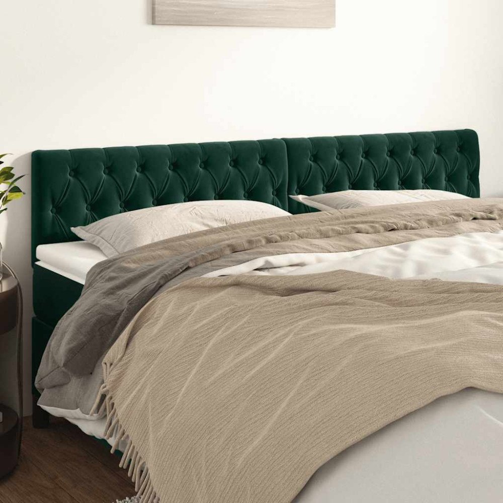 vidaXL Sänggavlar mörkgrön 180x7x78/88 cm sammet