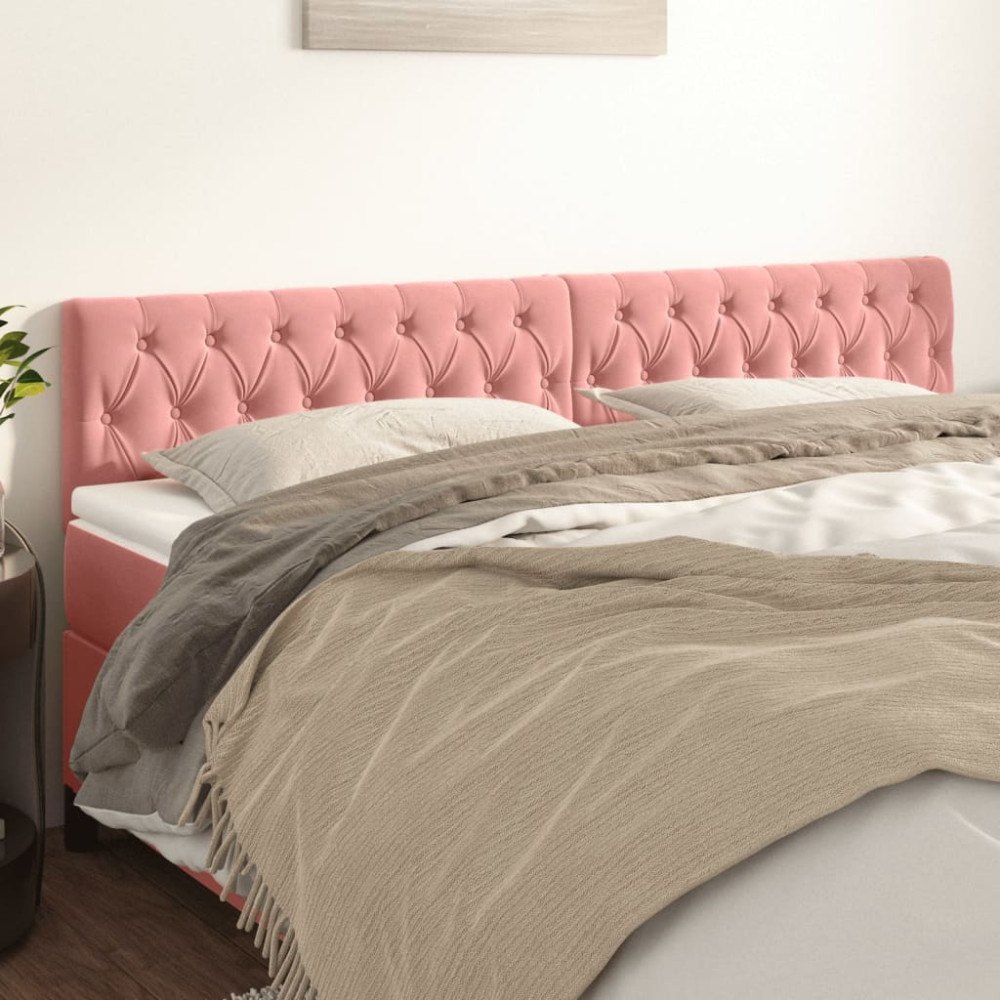 vidaXL Sänggavlar rosa 180x7x78/88 cm sammet