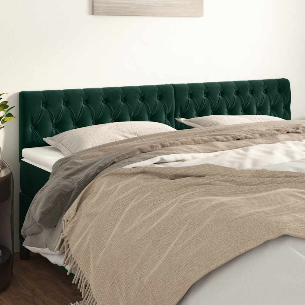 vidaXL Sänggavlar mörkgrön 200x7x78/88 cm sammet