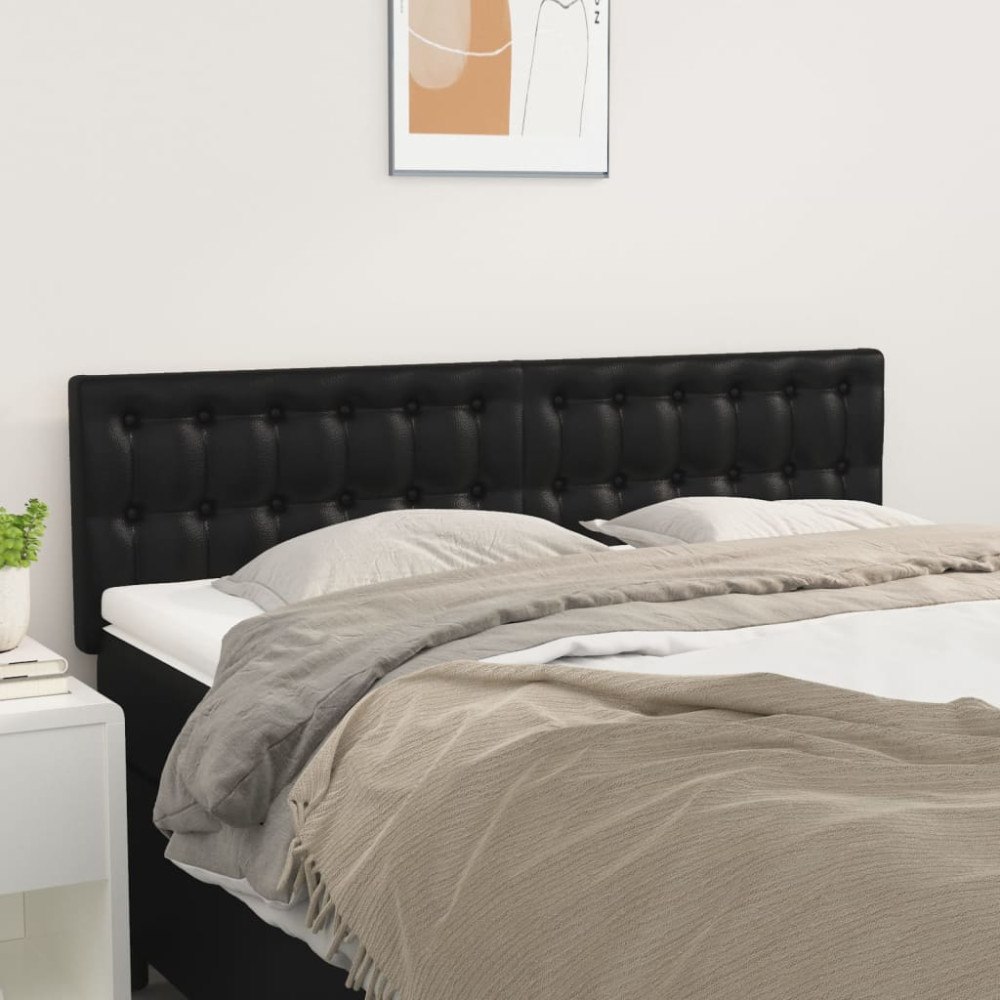 vidaXL Sänggavlar svart 144x5x78/88 cm konstläder