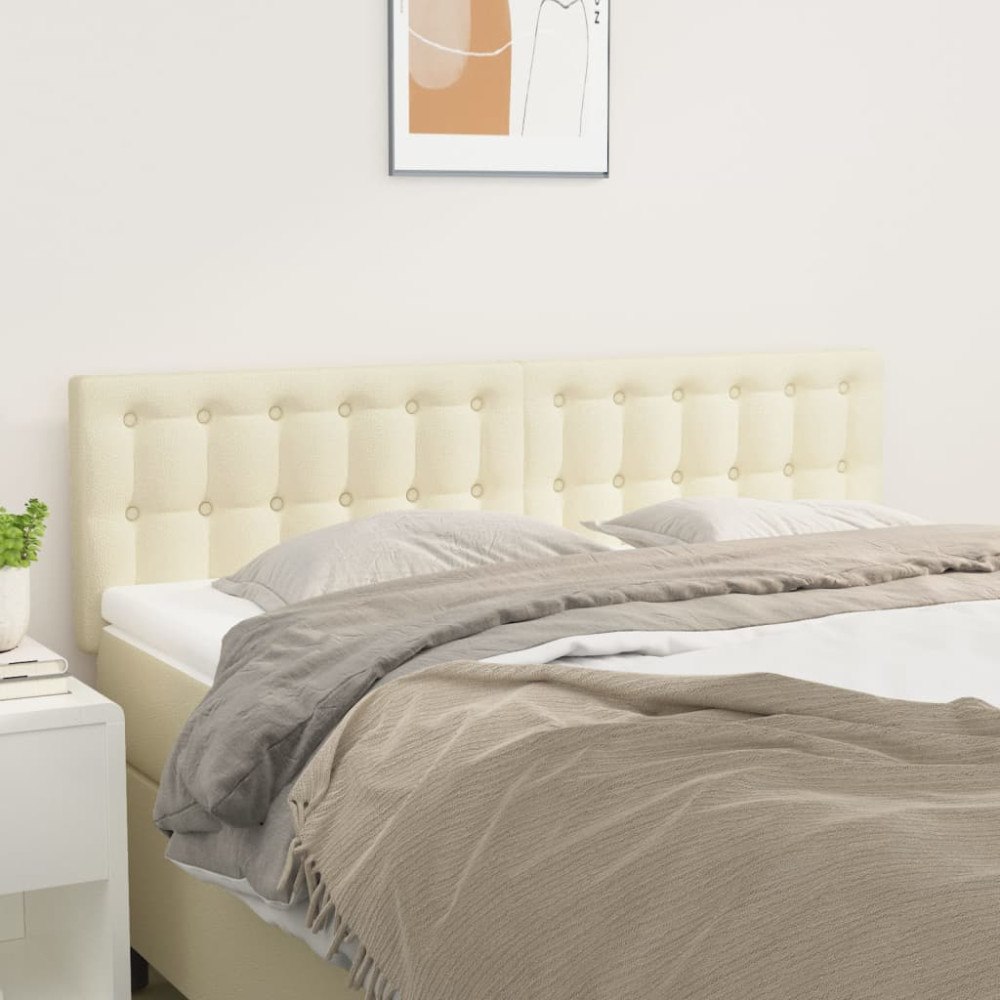 vidaXL Sänggavlar gräddvit 144x5x78/88 cm konstläder