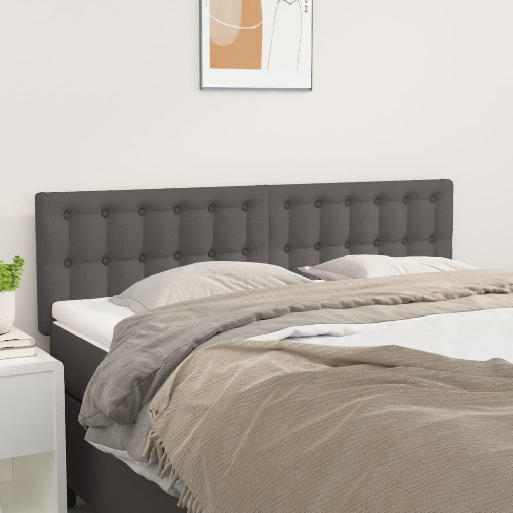 vidaXL Sänggavlar grå 144x5x78/88 cm konstläder