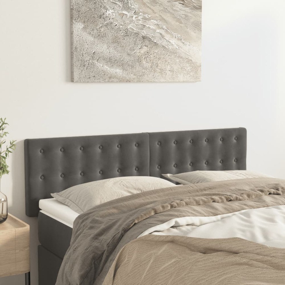 vidaXL Sänggavlar mörkgrå 144x5x78/88 cm sammet