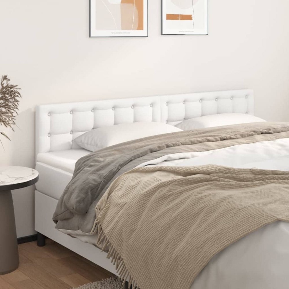 vidaXL Sänggavlar vit 160x5x78/88 cm konstläder