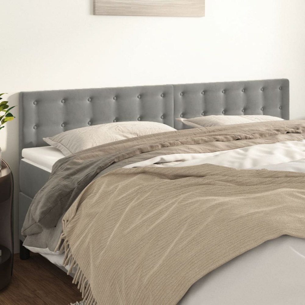 vidaXL Sänggavlar ljusgrå 160x5x78/88 cm sammet