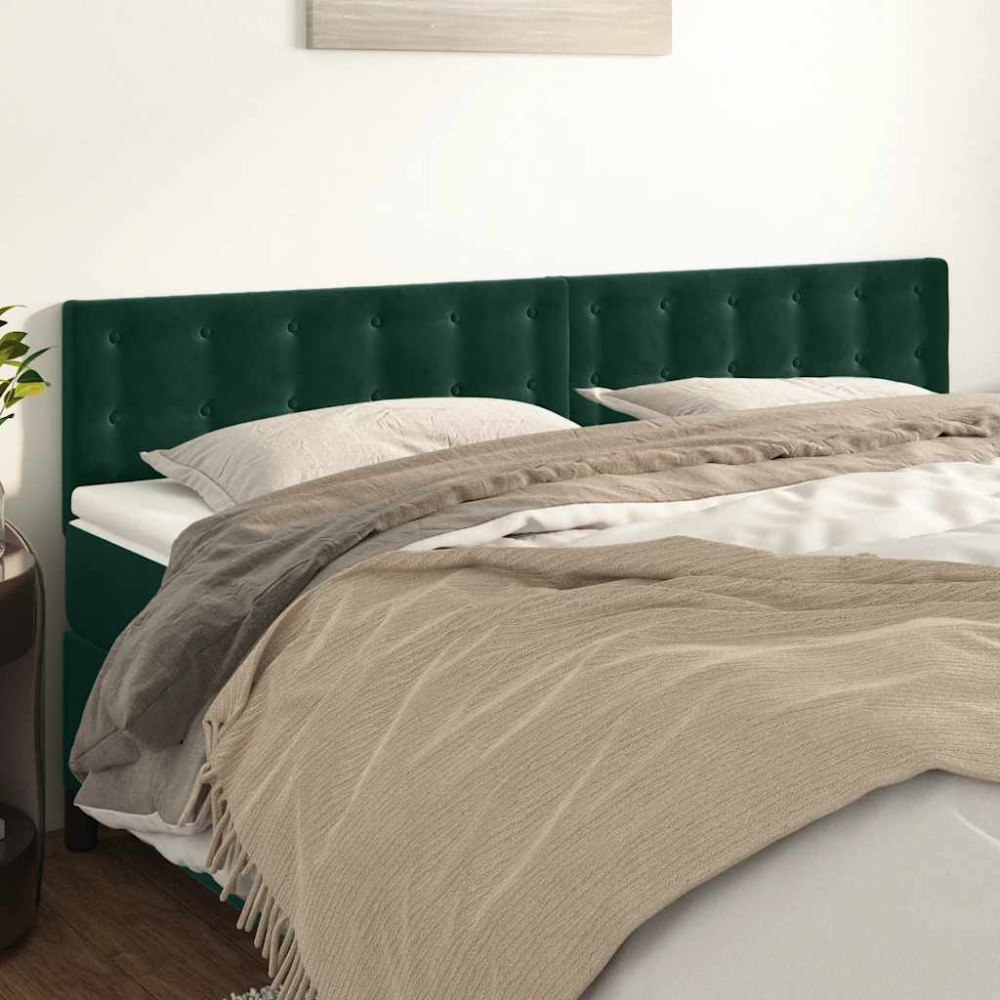 vidaXL Sänggavlar mörkgrön 160x5x78/88 cm sammet