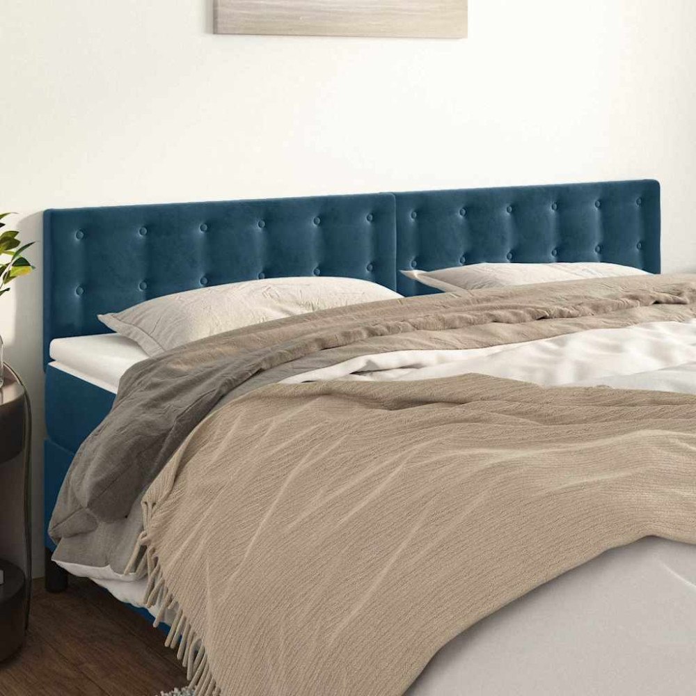 vidaXL Sänggavlar mörkblå 180x5x78/88 cm sammet