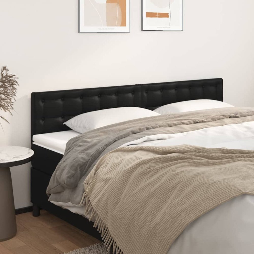 vidaXL Sänggavlar svart 200x5x78/88 cm konstläder
