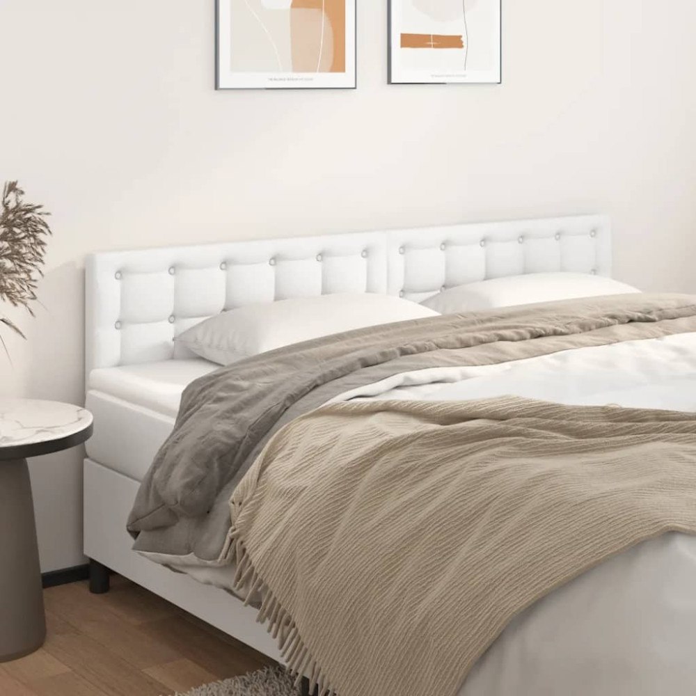 vidaXL Sänggavlar vit 200x5x78/88 cm konstläder