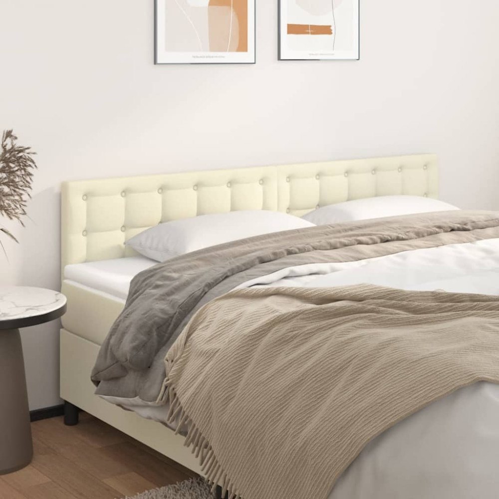 vidaXL Sänggavlar gräddvit 200x5x78/88 cm konstläder
