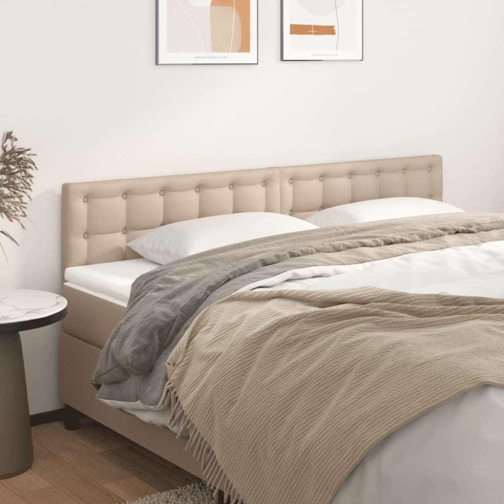 vidaXL Sänggavlar cappuccino 200x5x78/88 cm konstläder