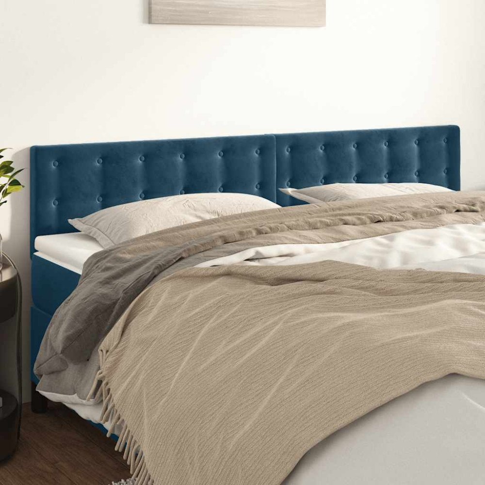 vidaXL Sänggavlar mörkblå 200x5x78/88 cm sammet